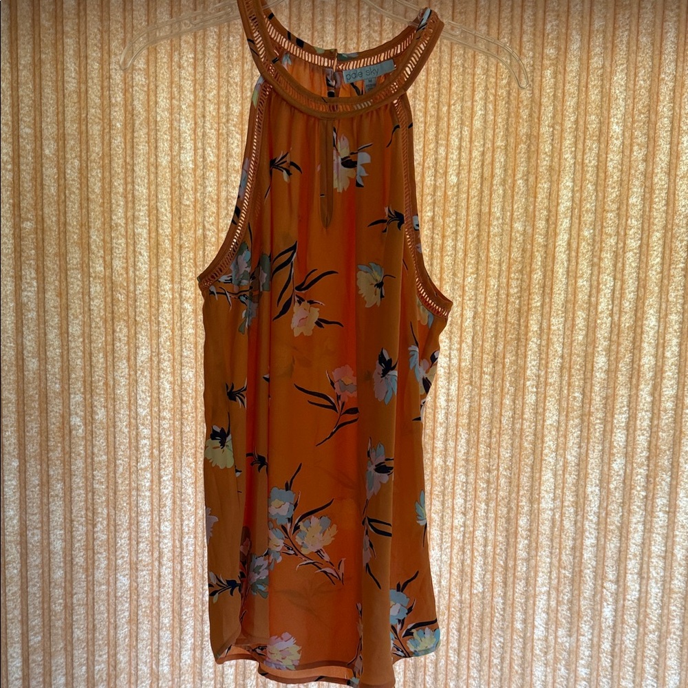 Vibrant Floral Sleeveless Blouse